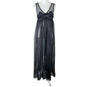 Vintage Victoria's Secret Gold Label Lingerie Dress Nightgown Soutache Flowers M